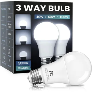 TJOY 3-Way LED Light Bulb, 40/60/100W Equivalent, 5000K