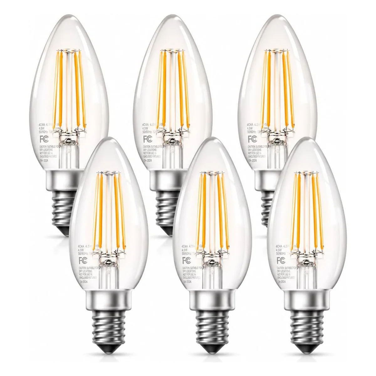 TJOY B11 Candelabra LED Bulb, 450 Lumens, Soft white 2700K