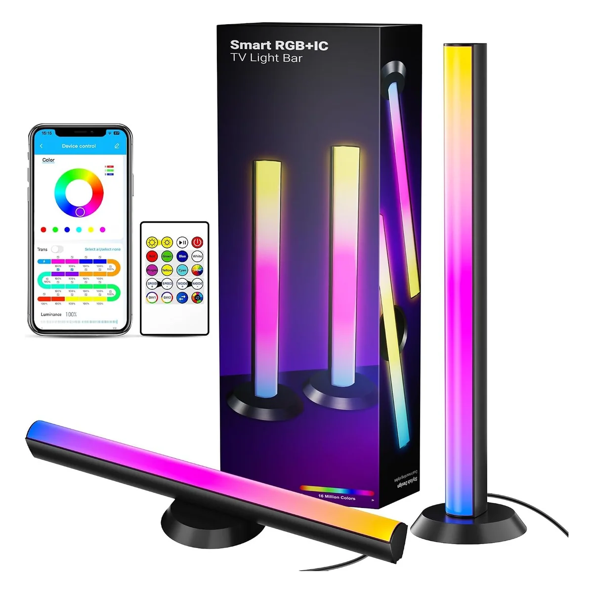 TJOY Smart RGB Light Bars, Pair, Black