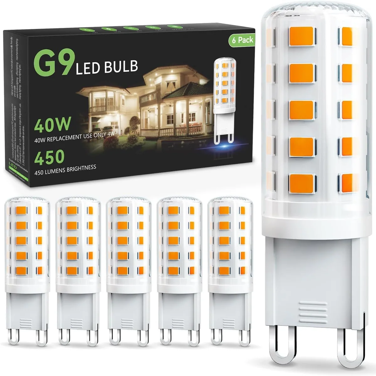 TJOY G9 LED Bulb, 40W Equivalent, Soft white 2700K