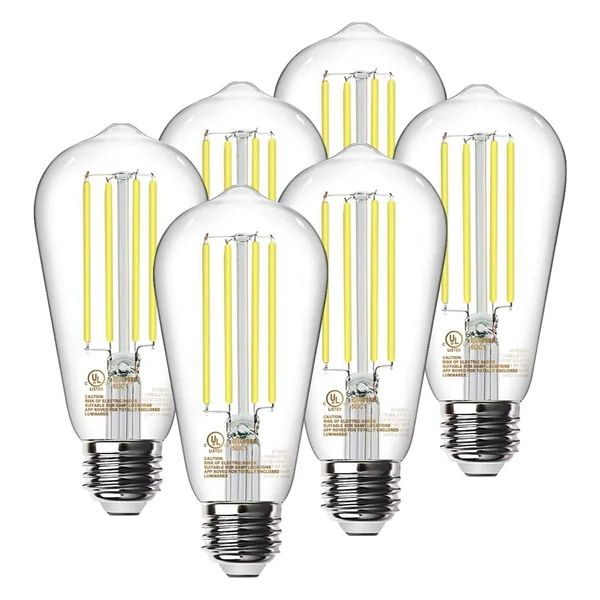 TJOY ST58 Edison Filament LED Bulb, 60W Equivalent, 4000K