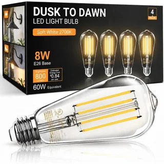 TJOY Dusk-to-Dawn ST58 Edison LED Bulb