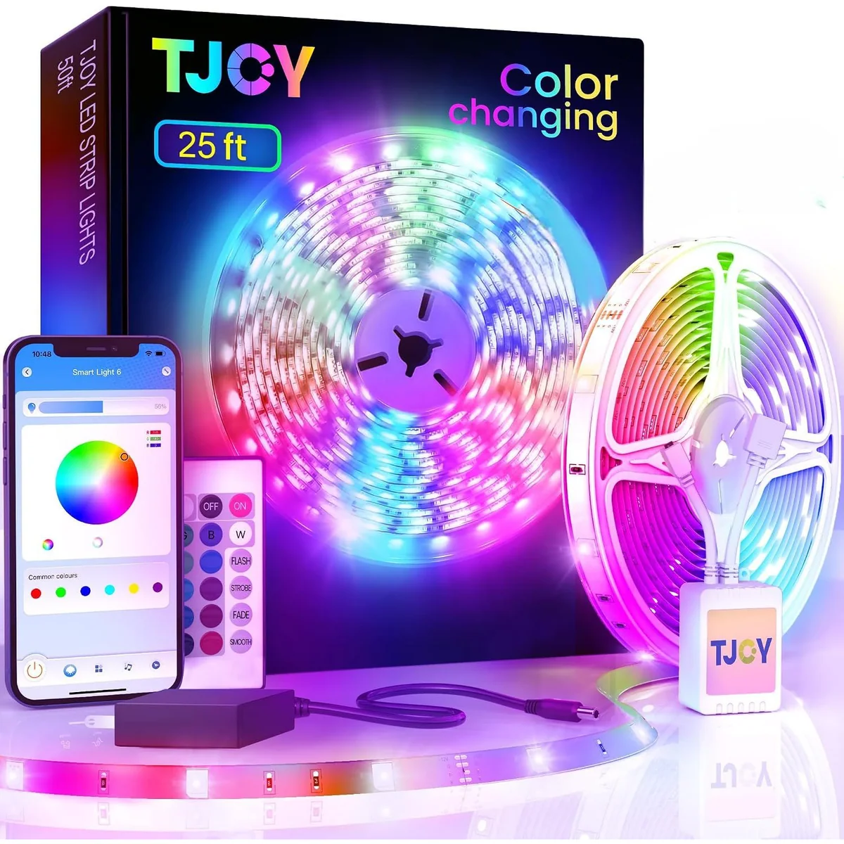 TJOY Bluetooth LED Strip Lights, 25 ft