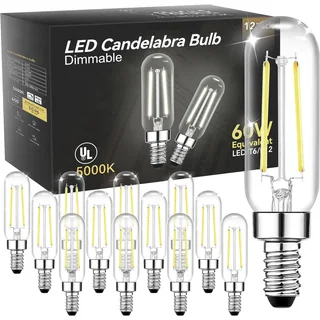 TJOY T6 Tubular Candelabra LED Bulb, E12, 5000K